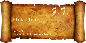 Fick Tina névjegykártya